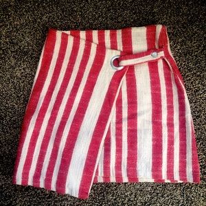 Free People Striped Mini Wrap Skirt.